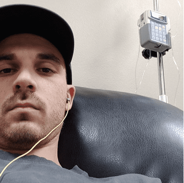 Matt getting an infusion