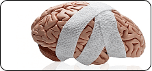brain wrapped in bandages