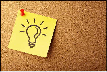 post it with light bulb