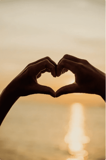 hand shaped as heart