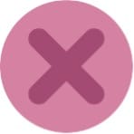 small x in pink circle