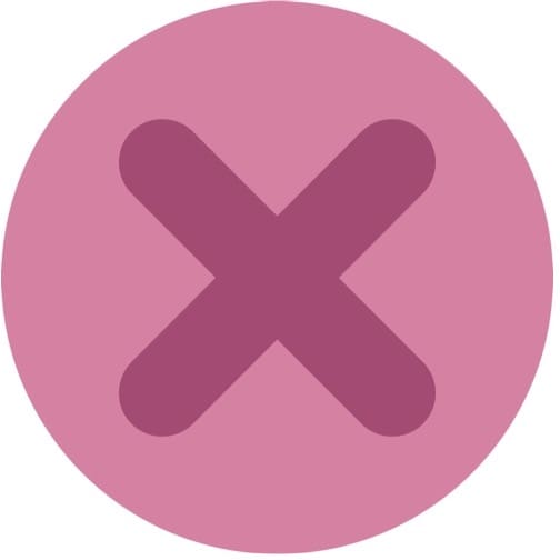 pink circle with dark pink x inside