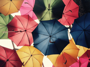 umbrellas open