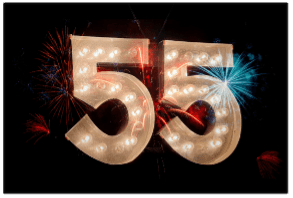 number 55 in lights