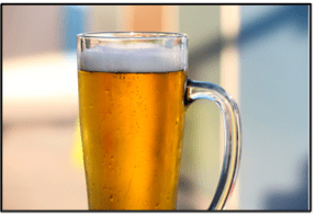 beer in a glass