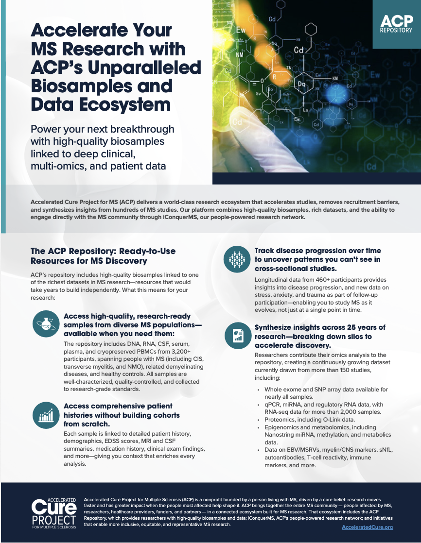 Cover of ACP Fact Sheet: ACP Repository, Data and Samples