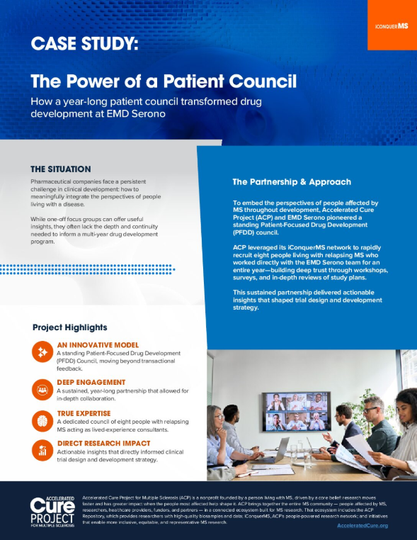 Cover of ACP Fact Sheet: Case Study on the Power of a Patient Council