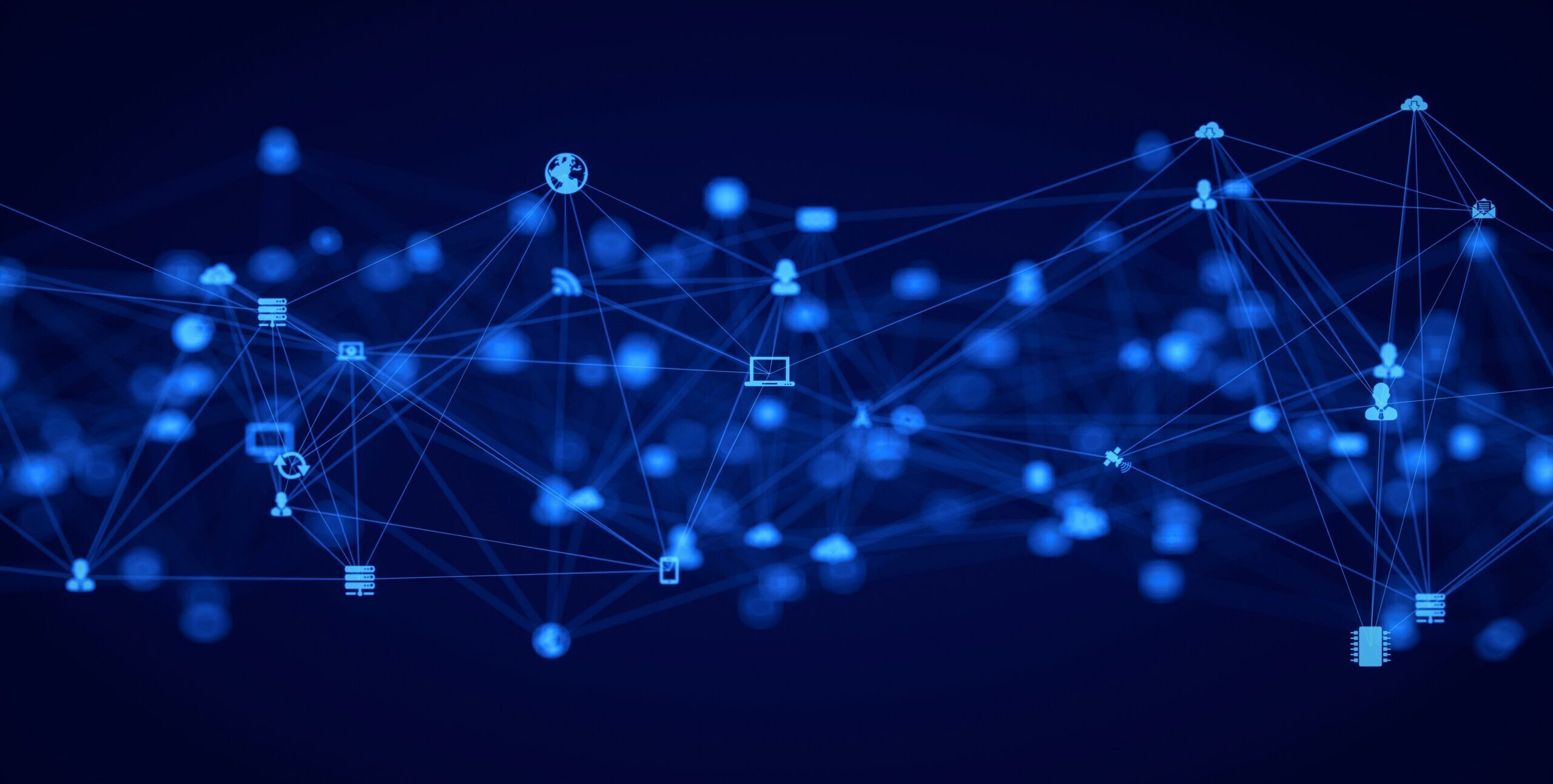 abstract image of interconnected blue nodes