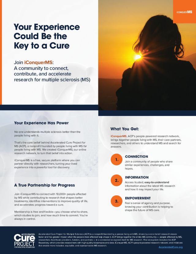 Cover of the Your Experience Could be the Key to a Cure fact sheet