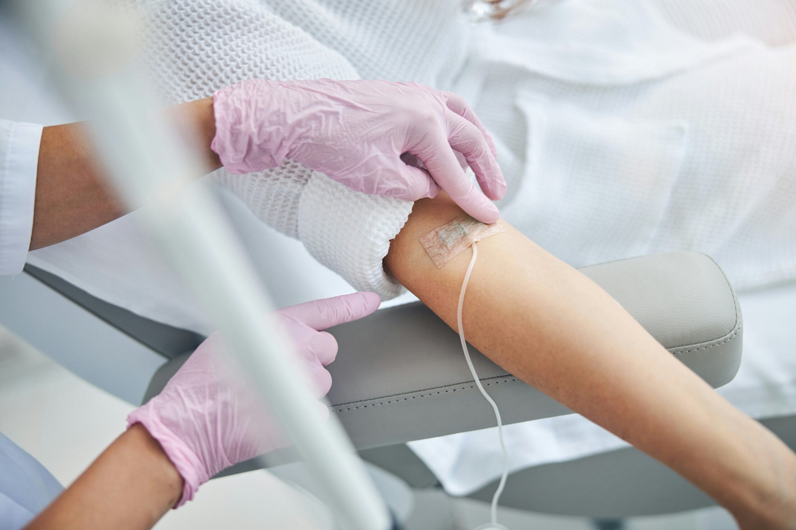 Person getting an infusion
